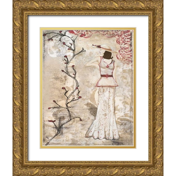 Ritter, Gina 20x24 Gold Ornate Wood Framed with Double Matting Museum Art Print Titled - Stroll in the Park I