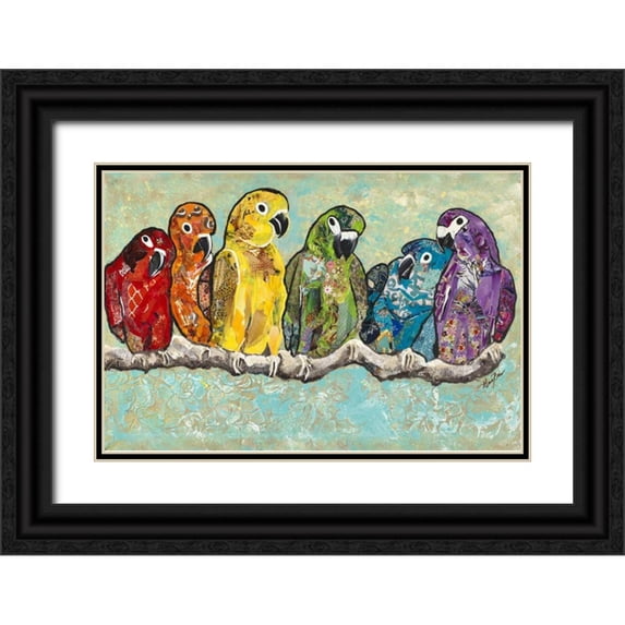 Ritter, Gina 24x17 Black Ornate Wood Framed with Double Matting Museum Art Print Titled - Flock of Colors