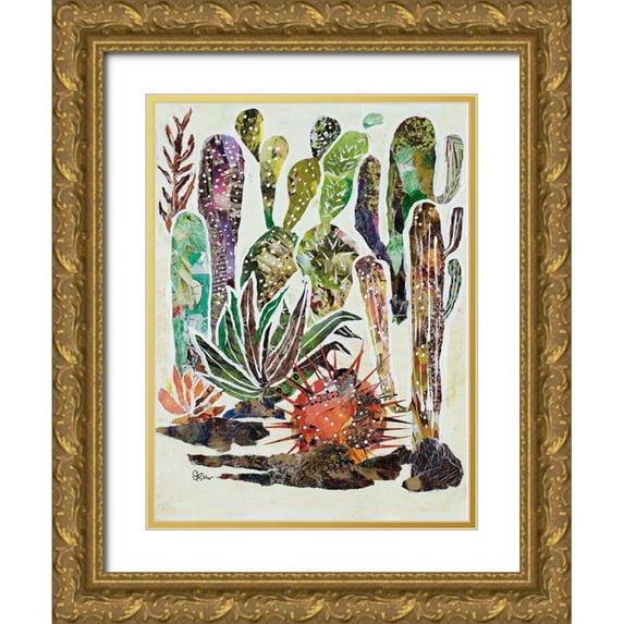 Ritter, Gina 25x32 Gold Ornate Wood Framed with Double Matting Museum Art Print Titled - Desert Garden II