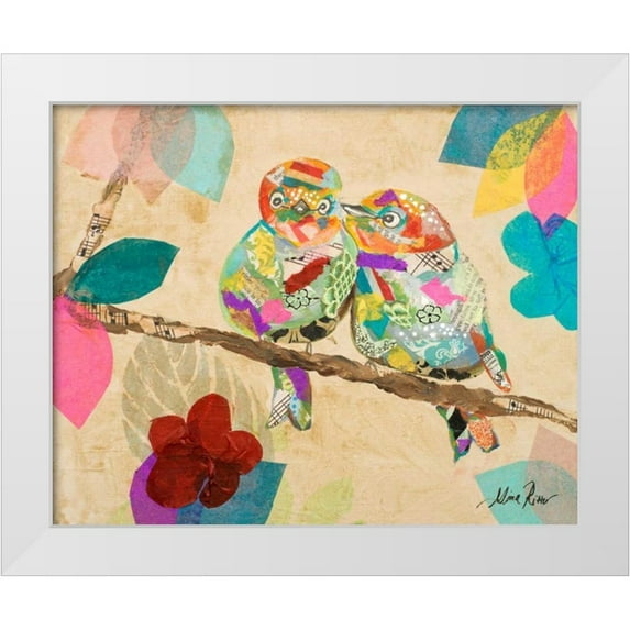 Ritter, Gina 32x26 White Modern Wood Framed Museum Art Print Titled - Band of Birds I