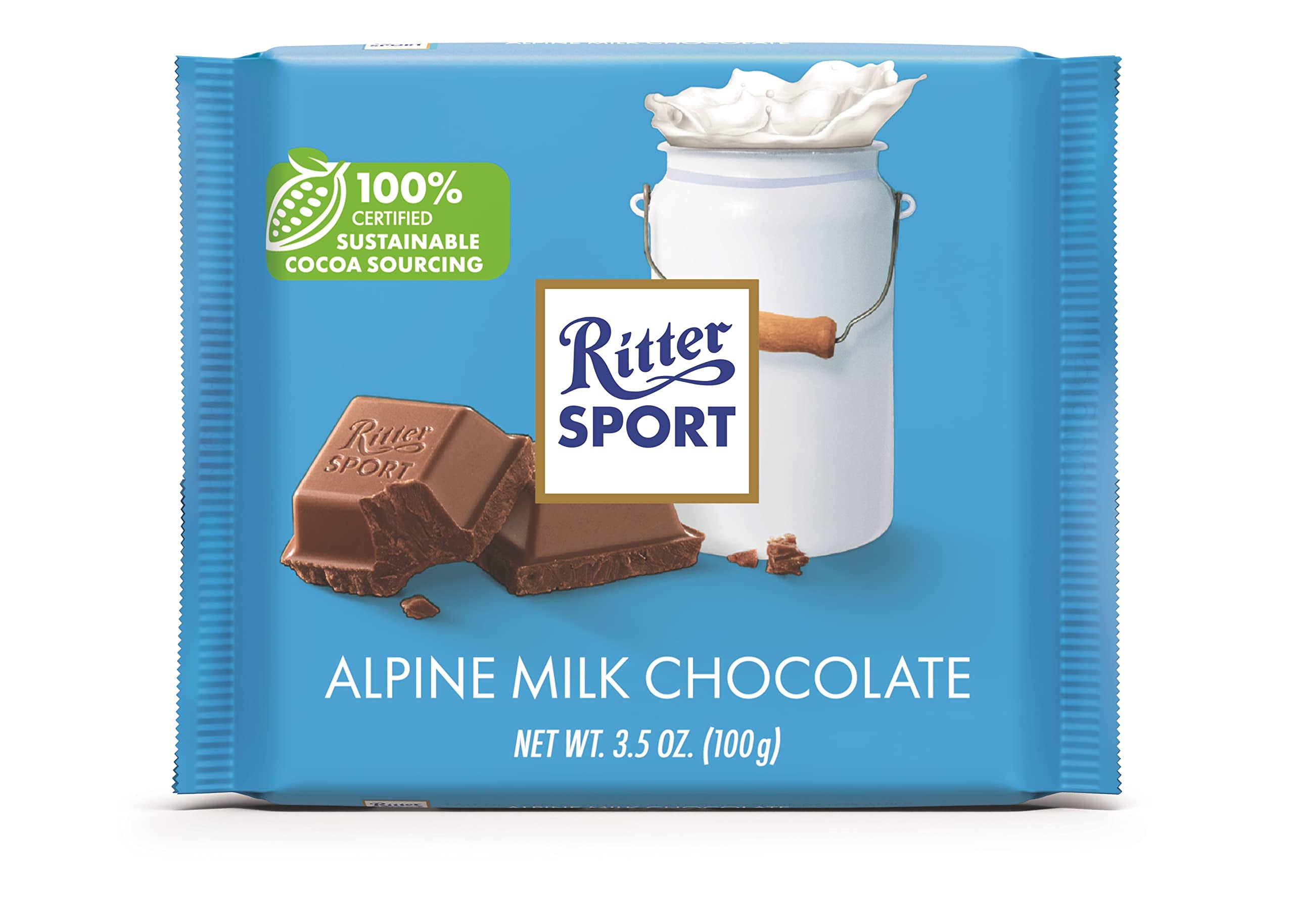 Ritter Sport, Alpine Milk Chocolate, 3.5-Ounce Bars (Pack of 12)