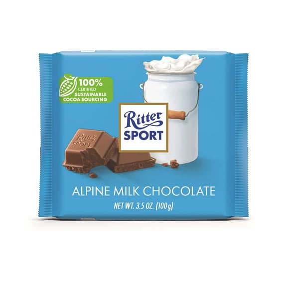 Ritter Sport, Alpine Milk Chocolate, 3.5-Ounce Bars (Pack of 12)