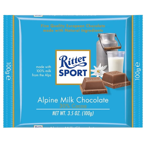 Ritter Sport, Alpine Milk Chocolate, 3.5-Ounce Bars (Pack of 12)