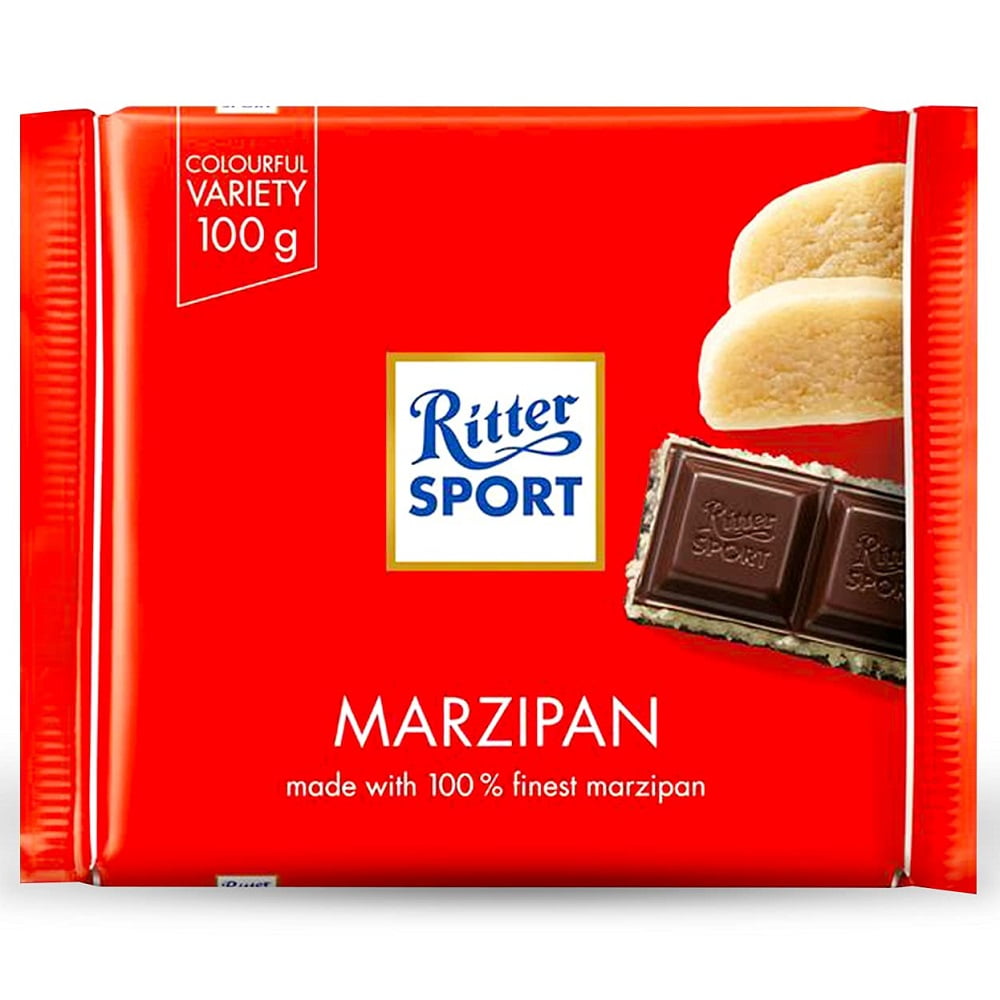 Ritter Sport Bars, Dark Chocolate with Marzipan, 3.5 Ounce (Pack of 12)