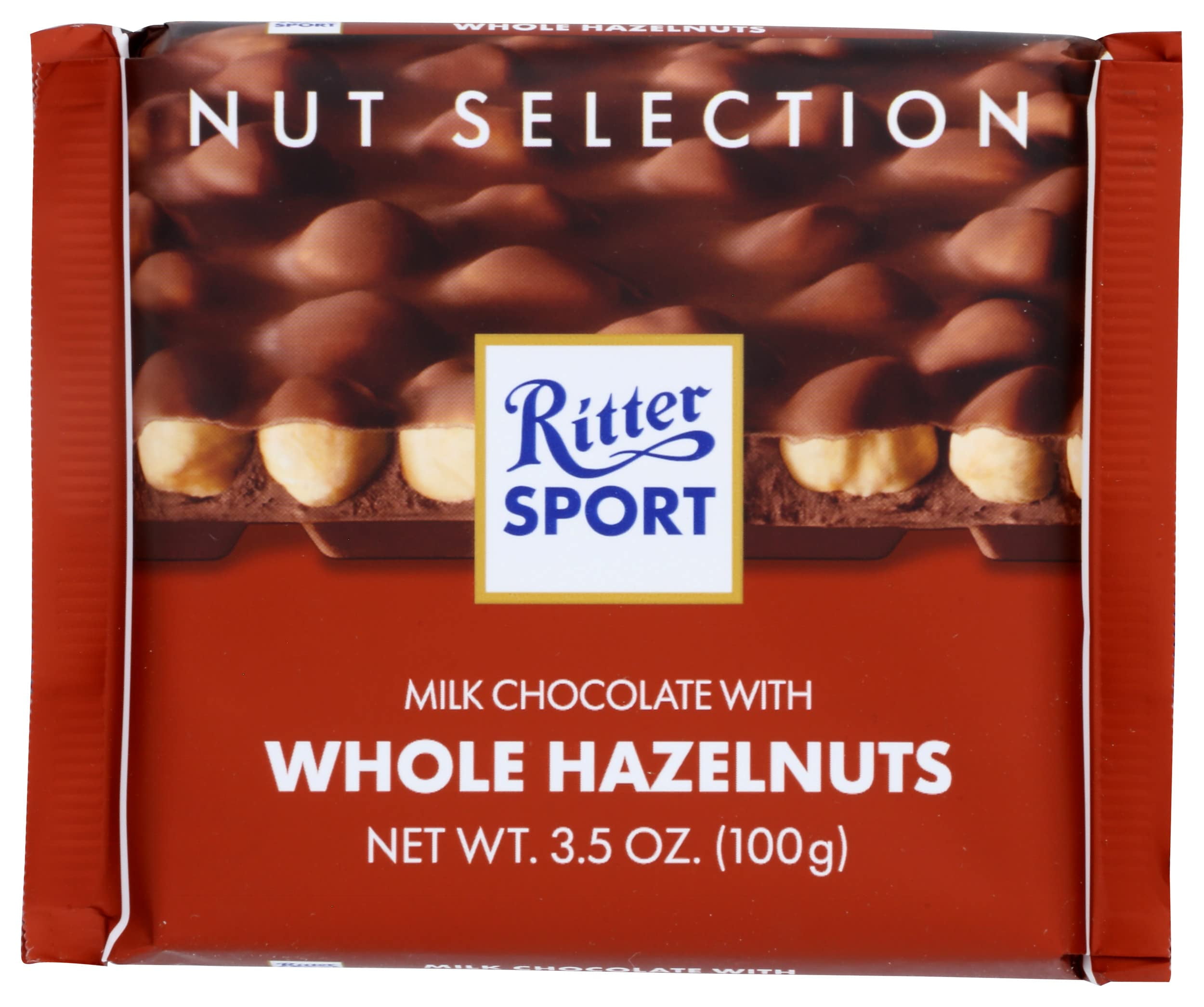(Pack Of 10) Ritter Sport Bars, Milk Chocolate With Whole Hazelnuts, 3.5 Ounce