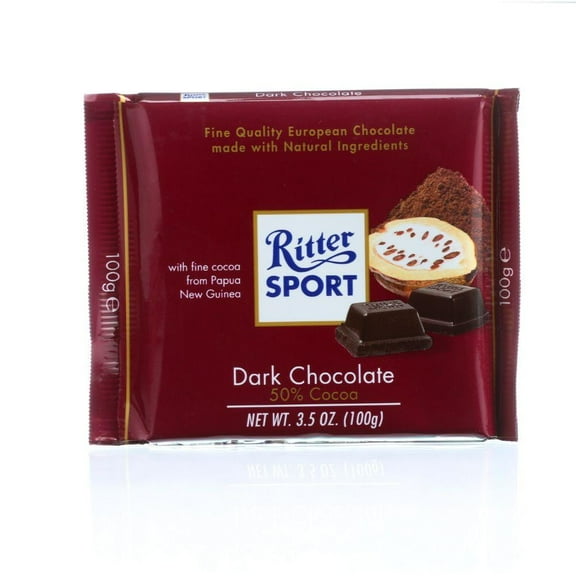 Ritter Sport Chocolate Bar - Bittersweet Chocolate - 50 Percent Cocoa - 3.5 Oz Bars - Case Of 12