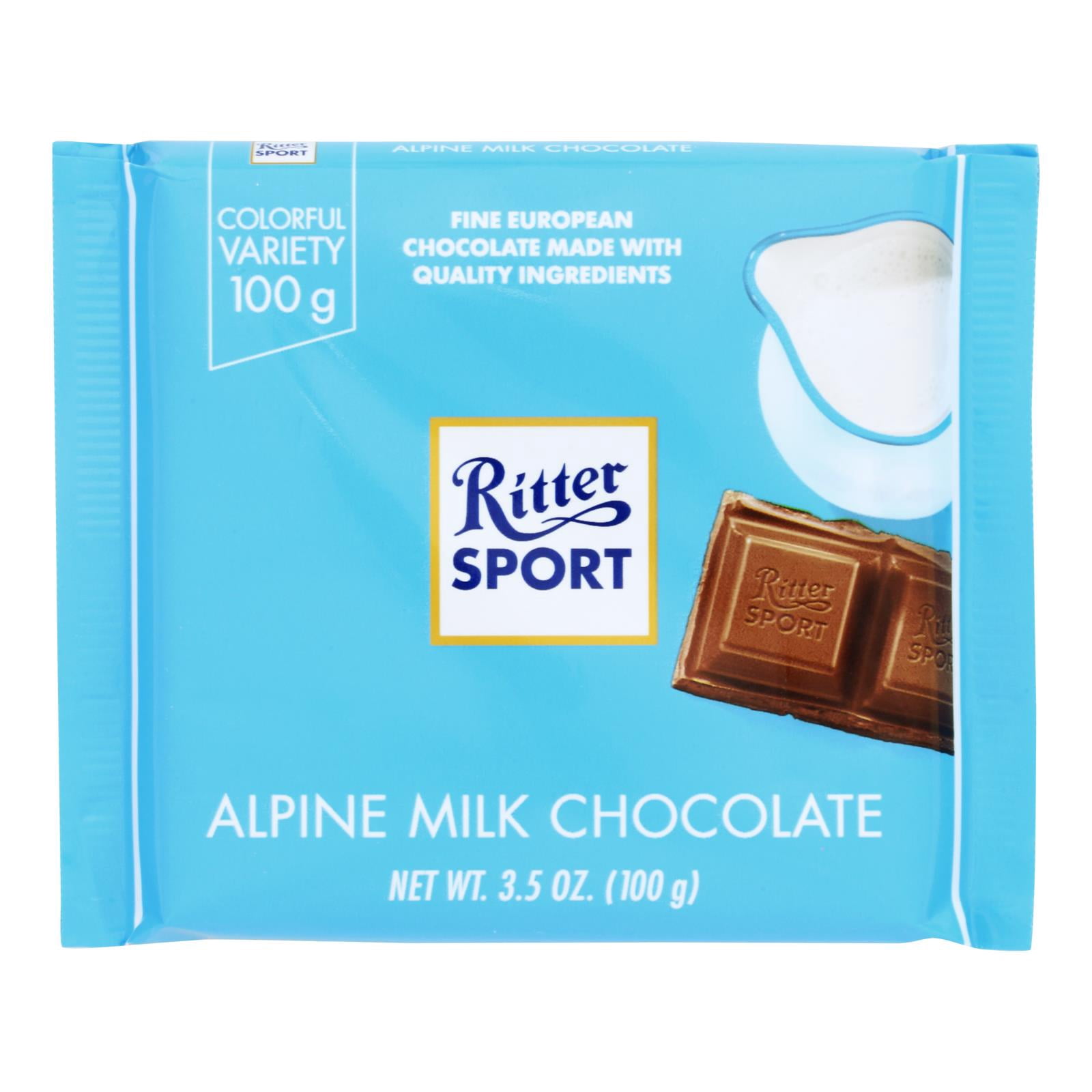Ritter Sport Strawberry & Creme Milk Chocolate Bar - 3.5 Oz (100g) German Chocolate