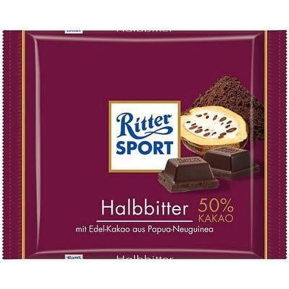 Ritter Sport Dark Bitter Chocolate, 50%, 100g