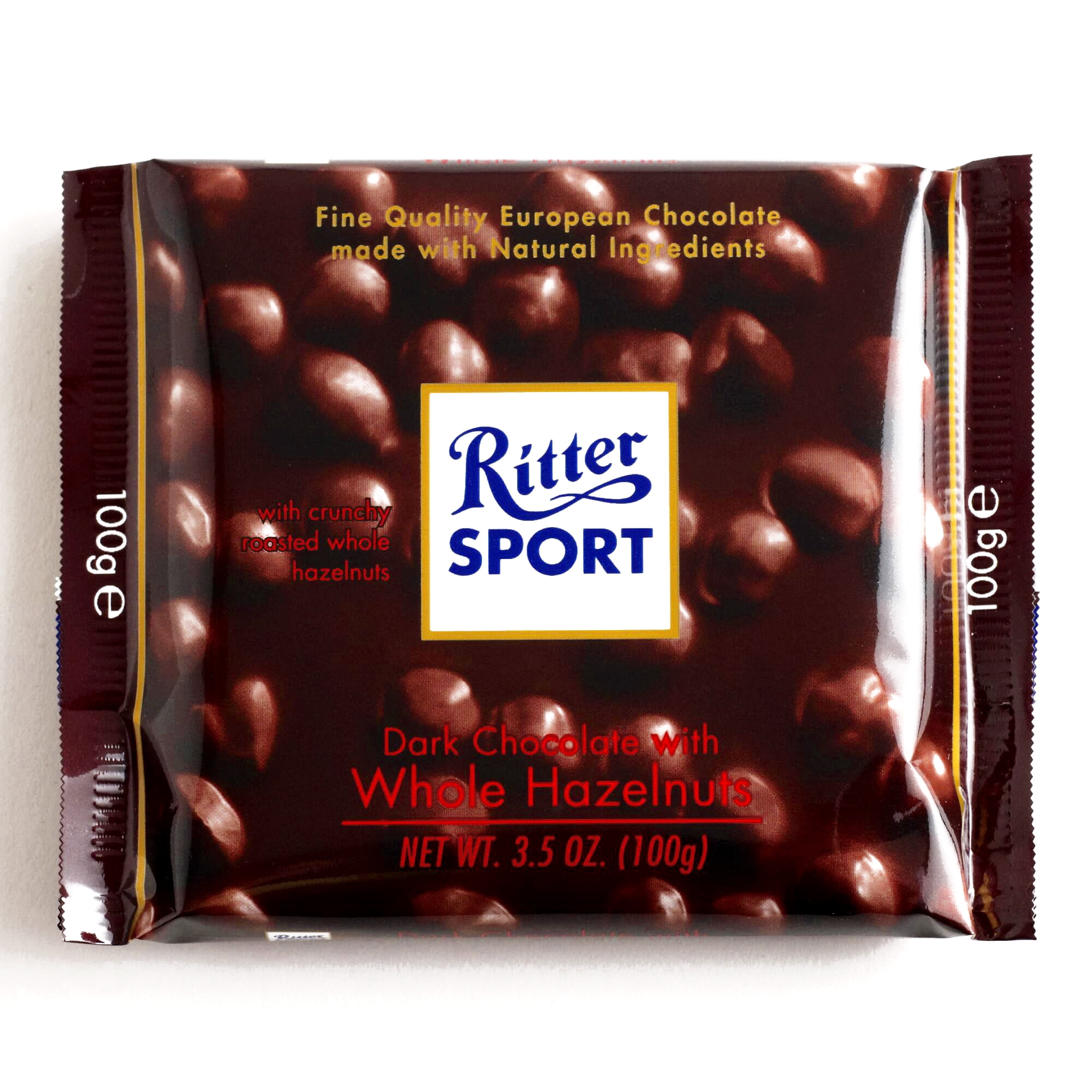 Ritter Sport Dark Chocolate with Hazelnuts 3.5 oz each (6 Items Per Order)