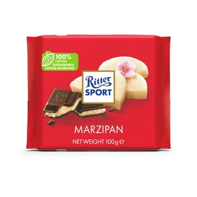 Ritter Sport Dark Chocolate with Marzipan 3.5oz Bar May Contain Nuts