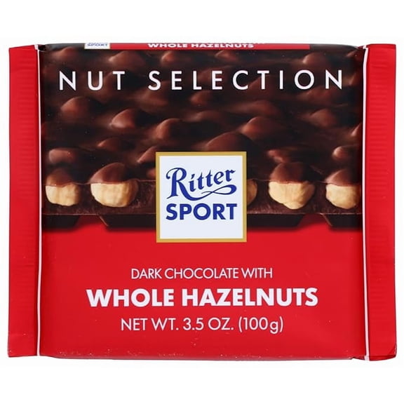 Ritter Sport Dark Chocolate with Whole Hazelnuts - 3.5 oz