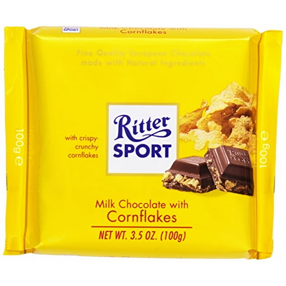 Ritter Sport Milk Chocolate with Cornflakes (Pack of 4)