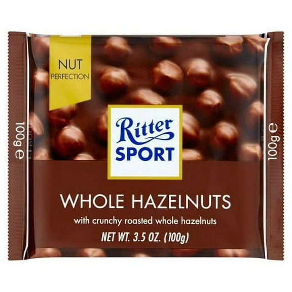 Ritter Sport Milk Chocolate with Whole Hazelnuts 3.5 oz each (3 Items Per Order)