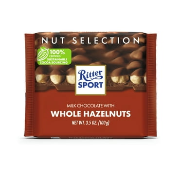 Ritter Sport Milk Chocolate with Whole Hazelnuts 3.5oz Bar