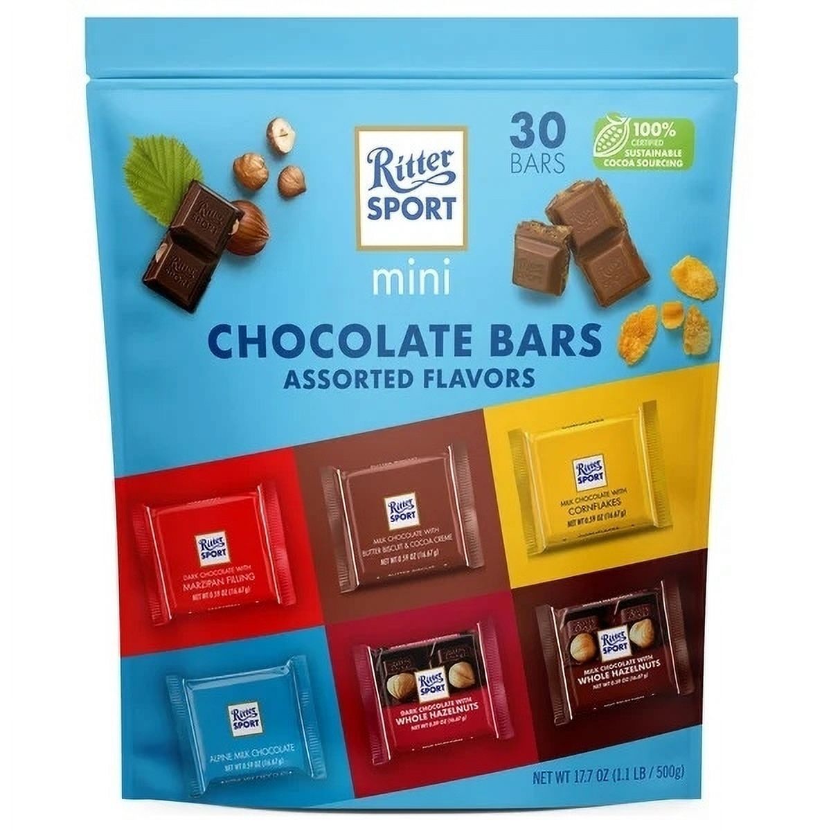 Ritter Sport Mini Chocolate Bars Variety, 30 Count