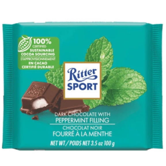 Ritter Sport Pfefferminz (Dark Chocolate with Peppermint Filling) 100g