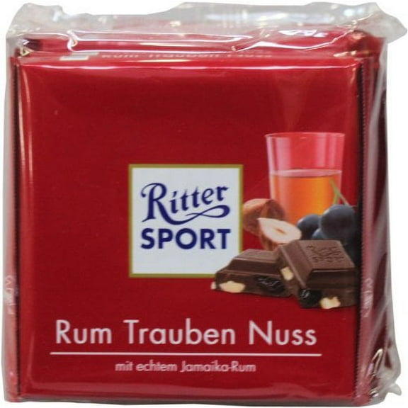 Ritter Sport Rum-Trauben Nuss 100g/3.52 Oz 5 Pack