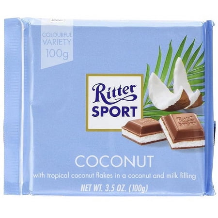 Ritter Sport chocolate Bar Coconut, 3.5 oz