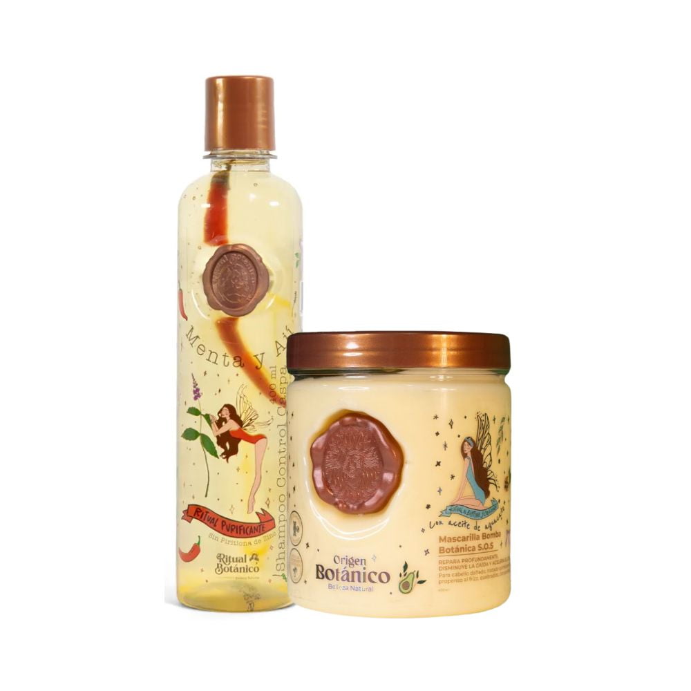 Ritual Botanico Shampoo Aji y Mascarilla Bomba capilar ritual Botanico (2 Pack)