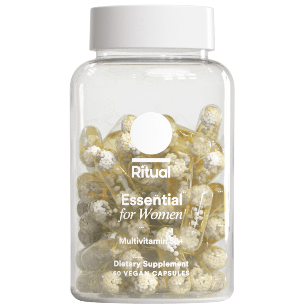 Ritual Multivitamin for Women 50+, Menopause Supplements with Vitamin D3, K2 and Magnesium for Bone Support*, Omega-3 DHA, Vitamin B12, Non-GMO, Mint Essenced, 30 Day Supply, 60 Vegan Capsules