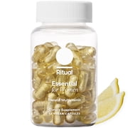 Ritual Essential for Women Prenatal Multivitamin Folate & Choline for Neural Tube Support, Omega-3 DHA for Fetal Brain Development, Iron, Calcium-Helper D3 & K2, Non-GMO, Vegan, Citrus, 30 Days