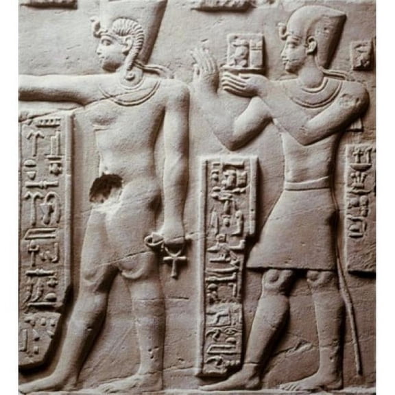 Ritual Scene 100 BC Egyptian Art- Relief Staatliche Museen Preussischer Kulturbesitz Agyptisches Museum Und Poster Print - 18 x 24 in.