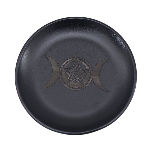 Ritual Tray Altars Plate Stainless Steel Candlestick Round Plate Decorative Tea Light Stand Jewelry Tray Enduring