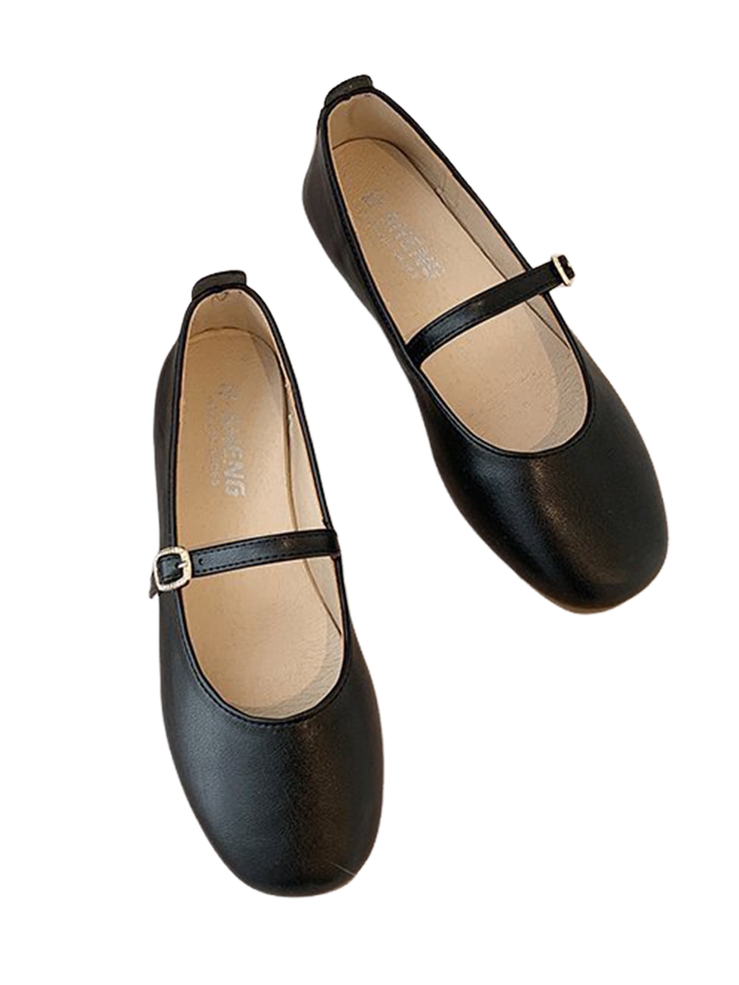 Ritualay Ladies Dress Shoes Ankle Strap Mary Jane Low Heel Flats Buckle Fashion Ballet Flat