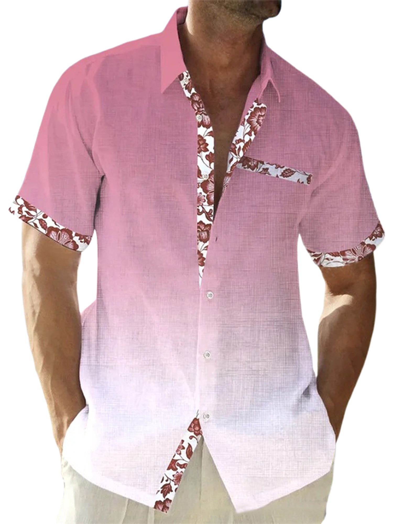 Zakqeik Men's Peru Flag Short Sleeve Button-Down Shirt – Lightweight Casual Summer Shirt With Pocket