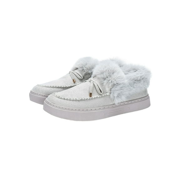 Ritualay Moccasin Slippers for Women Loafer Slip On Casual Flats Winter Shoes Indoor Outdoor Grey 7
