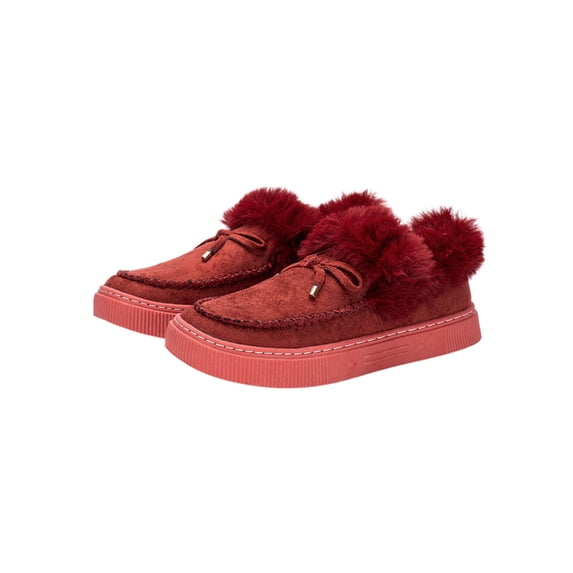 Ritualay Moccasin Slippers for Women Loafer Slip On Casual Flats Winter Shoes Indoor Outdoor Red 8