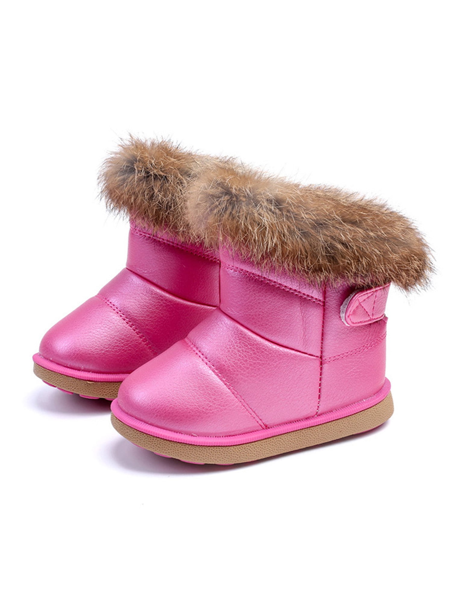 Ritualay Toddler Girls Winter Snow Boots Cold Weather Baby Faux Fur
