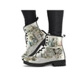 thumbnail image 1 of Ritualay Women Leather Boot Vintage Ankle Boots Floral Short Bootie Non Slip Fashion Booties Outdoor Work Lace Up Beige 8, 1 of 4