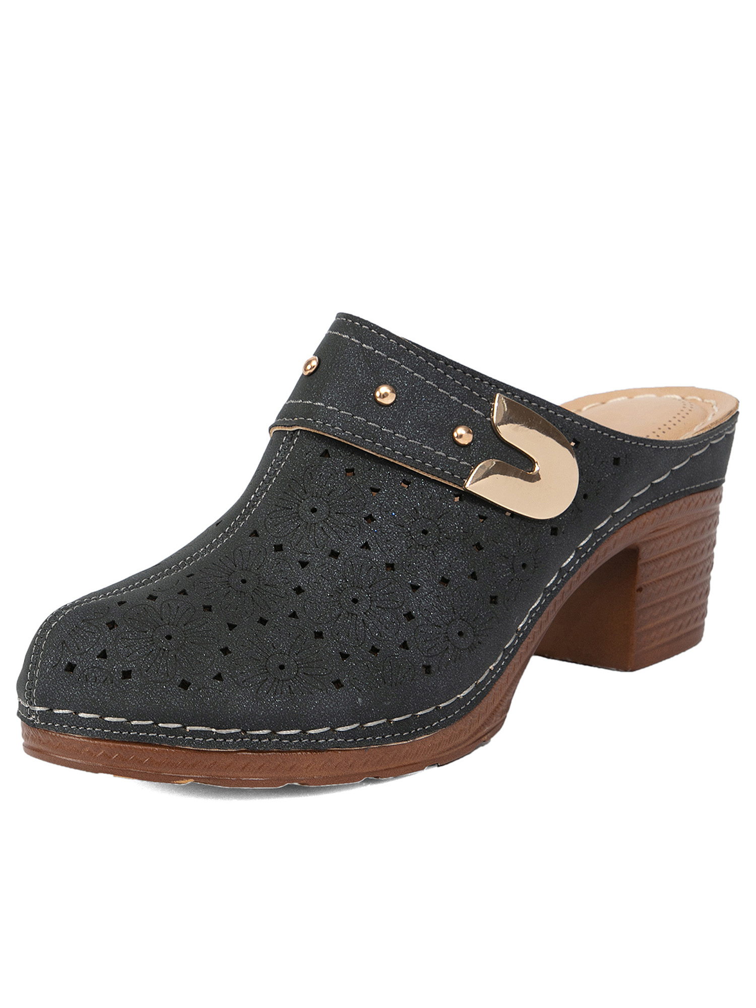 Ritualay Women's Heels Heeled Mules & Clogs Slip On Sandals Closed Toe