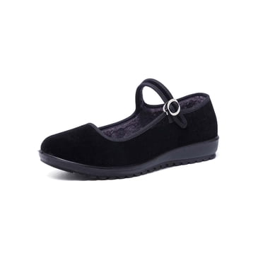 24 Hour Comfort Lucille Women's Wide Width Slingback Shoes - Leather Closed Toe, Low Heel, Adjustable Buckle (Extra Wide E)