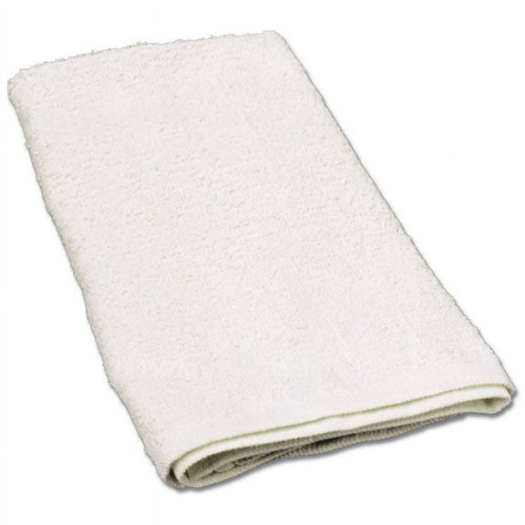 Ritz BMP-21 White 16" x 19" Non-Ribbed Terry Bar Mop Towel - Dozen