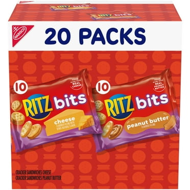 Ritz Bits Cheese And Ritz Bits Peanut Butter Cracker Sandwiches Variety Pack, 20 Snack Packs
