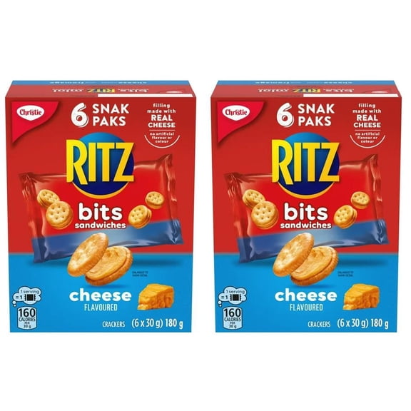 Ritz Bits Cheese Sandwich Cracker Snack Pack, 180g (2 Pack)