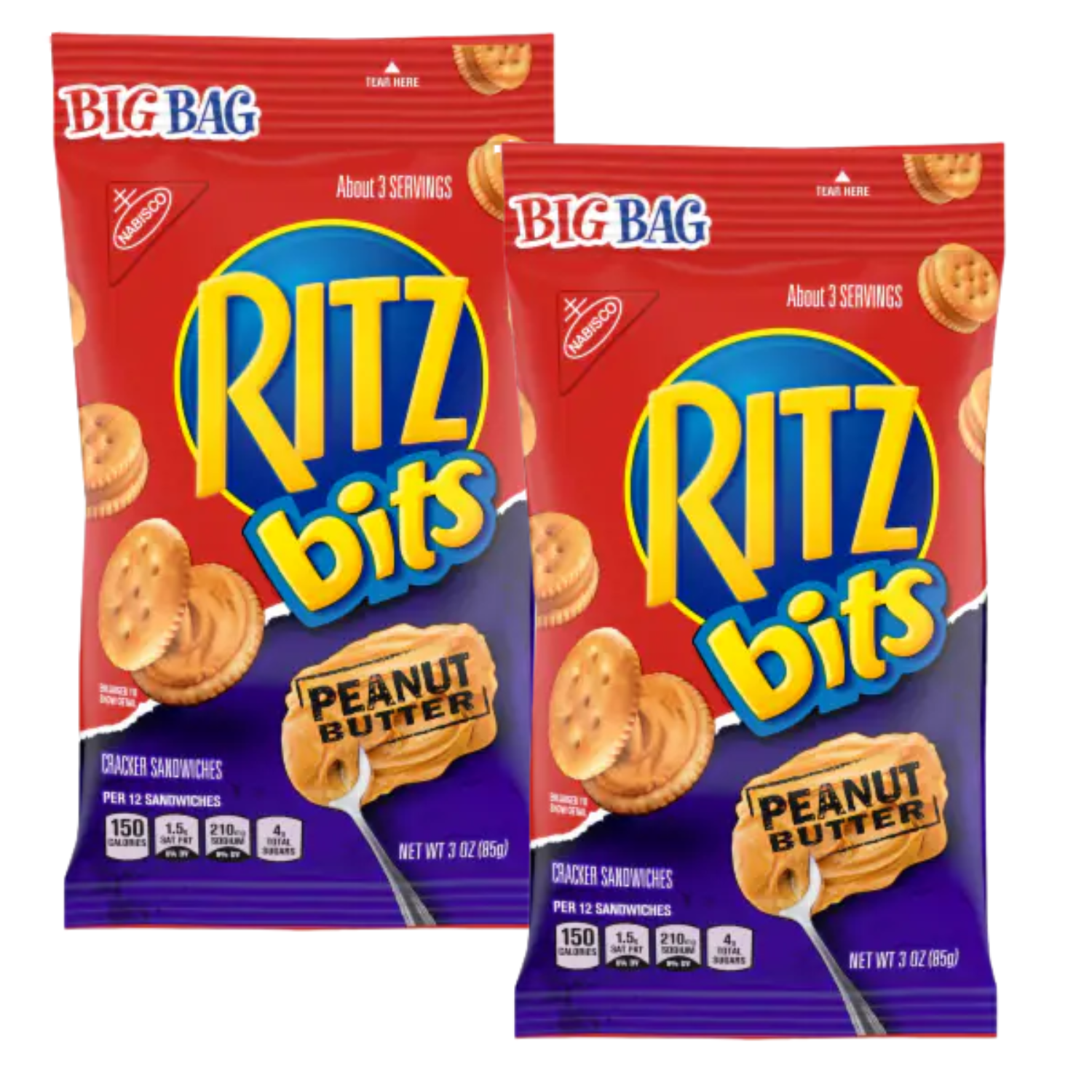 Ritz Bits Peanut Butter Sandwich Crackers, Made with Real Peanut Crunchy and Bite Sized Cracker, Great for Kids Lunchbox Travel On the Go Snacking Halloween Trick or Treats and Goody Bag Filler 3oz -2