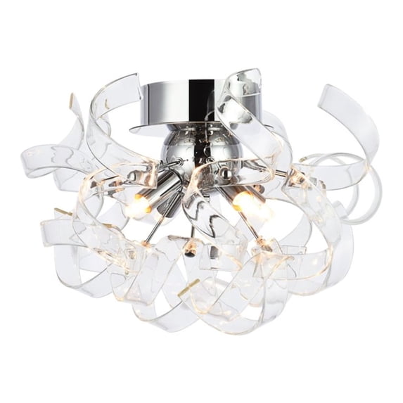 Ritz Collection Flush Mount D:14" H:11" Lt:4 Chrome Finish