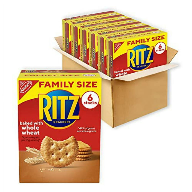 Ritz Crackers, Whole Wheat .. Flavor, 6 Family Size .. Boxes