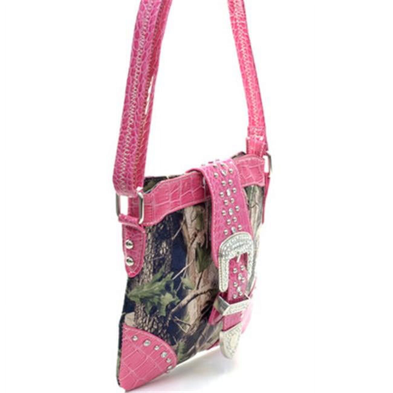 Ritz Enterprises MS103 PK CAM Western Camouflage Rhinestone Belt Buckle Accent Crossbody Messenger Bag Purse Pink Camo Walmart