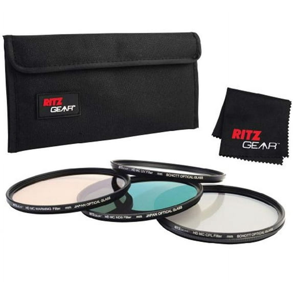 Ritz Gear™ 37mm Premium HD MC Super Slim Lens Filter Set (UV, CPL, ND9, Warming) With SCHOTT OPTICAL GLASS