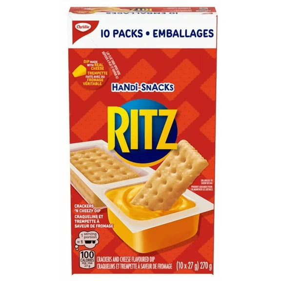Ritz Handi-Snacks Crackers & Cheese Flavored Dip, (10x27g), 270g/9.5 oz