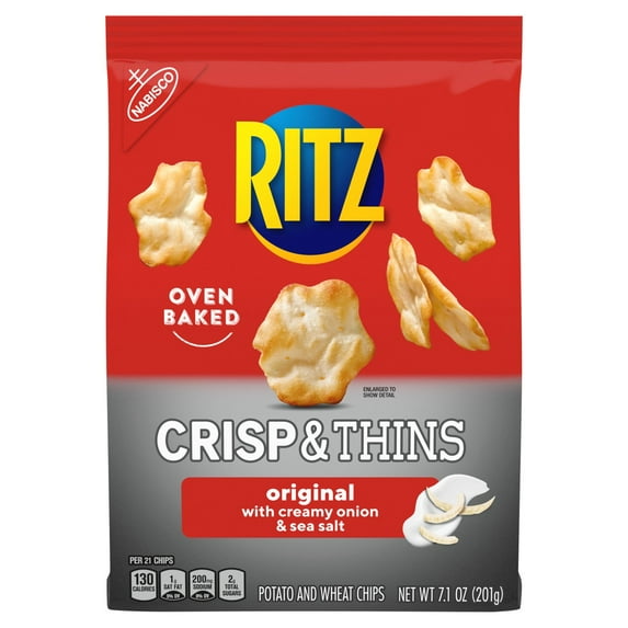 Ritz Potato & Wheat Chips Crisp & Thins Sea Salt 7.1 oz