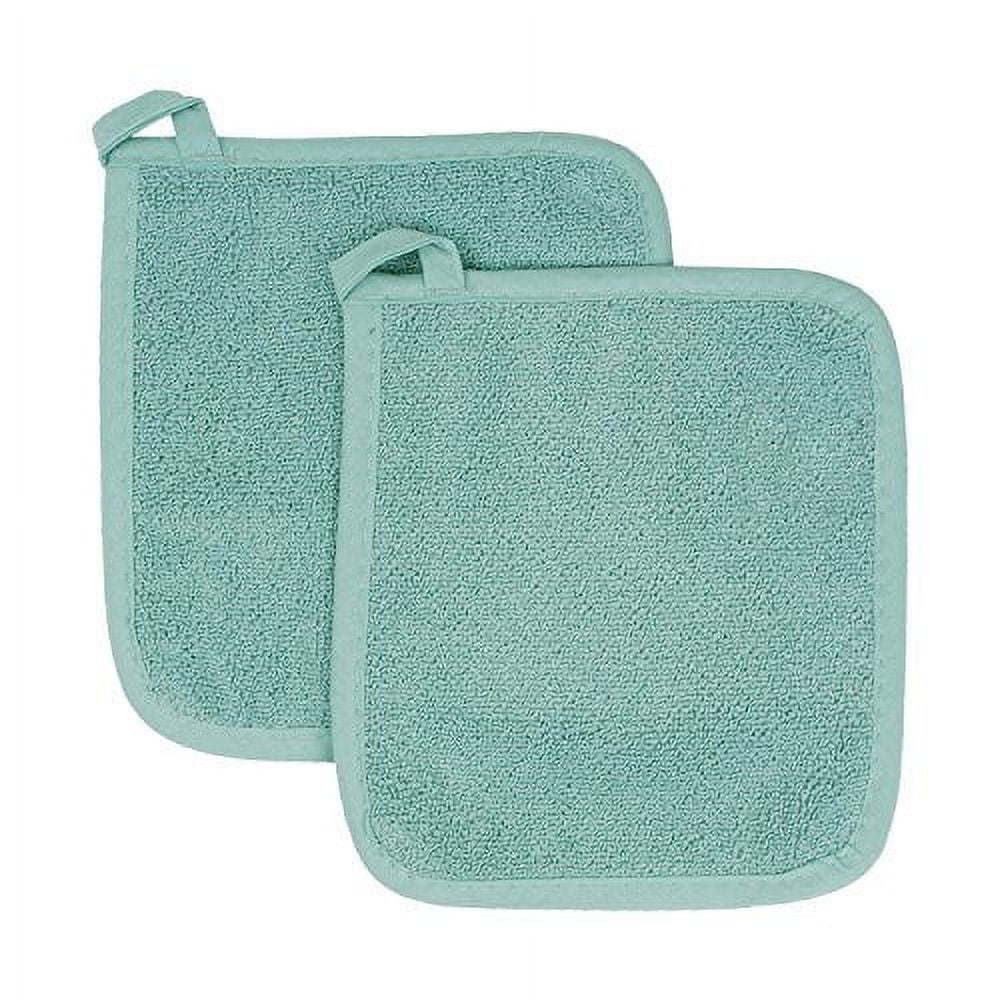 Ritz Royale Collection Terry Pot Holder/Hot Pad Set, Dew, 2Piece