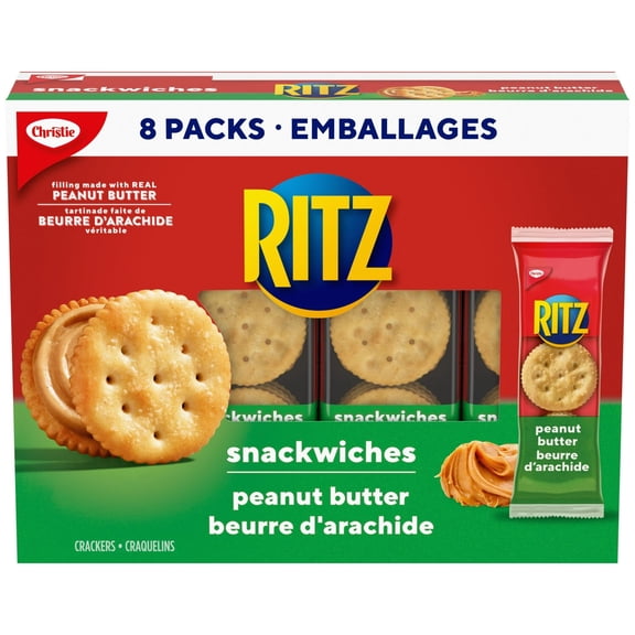 Ritz Snackwich Crackers Peanut Butter Flavor, 8 x 39g, 312g/11 oz. Box