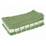 RITZ Terry Check Kitchen Towel Set, 3-Pack, Green, 15" x 25"