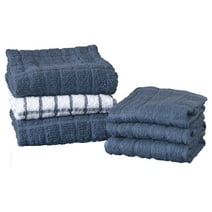 Ritz Terry Kitchen Towel and Dish Cloth Set, 95524A - Federal Blue - 100% Pure Cotton - 6 Pack