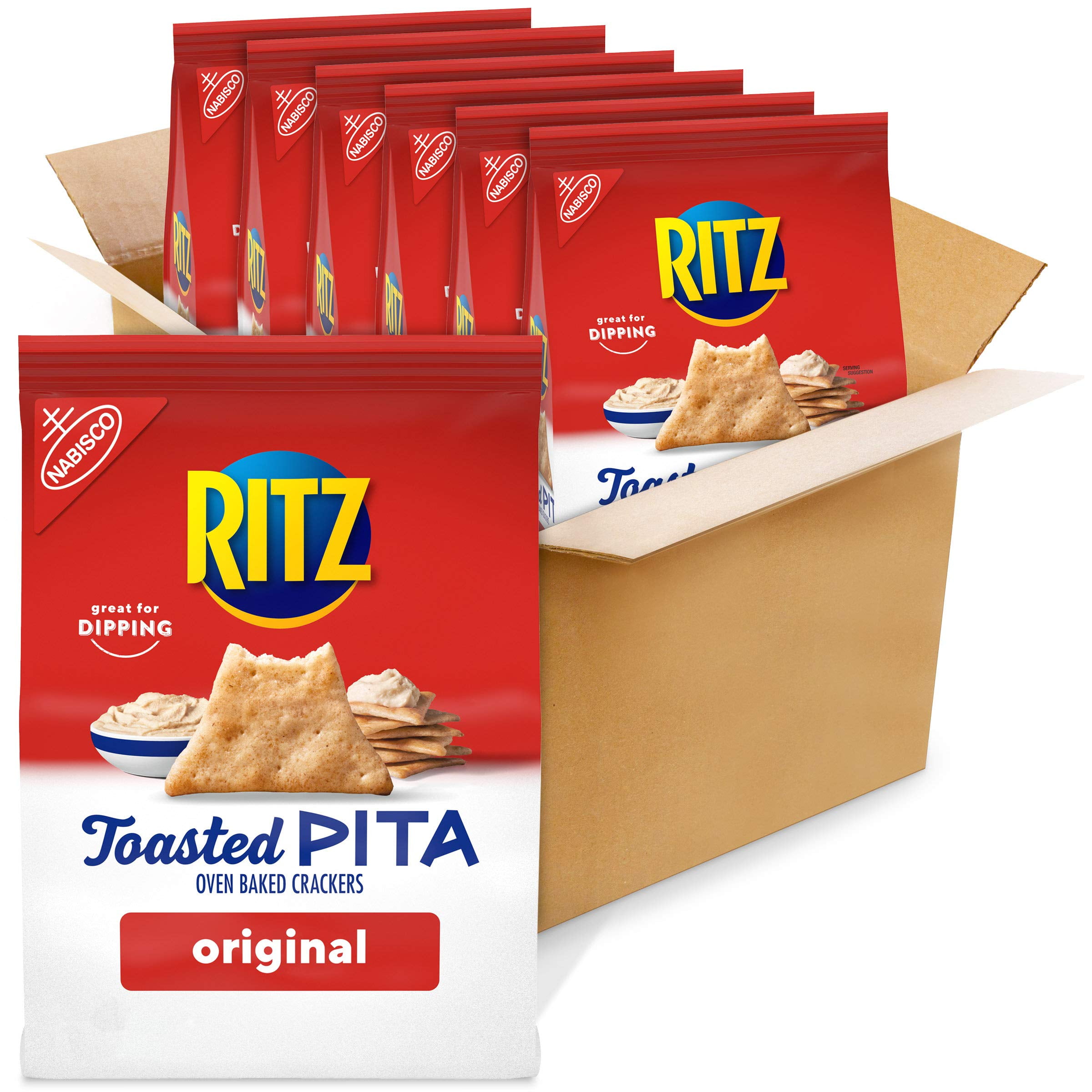 Ritz Toasted Pita Chips, Original, 8 Ounce (Pack Of 6)